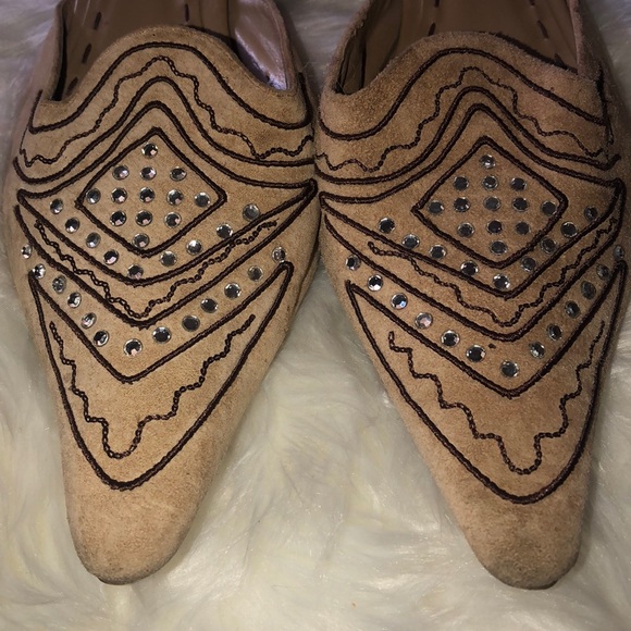 Yellow Box Shoes Yellow Box Craze Embellished Tan Suede Mules Poshmark